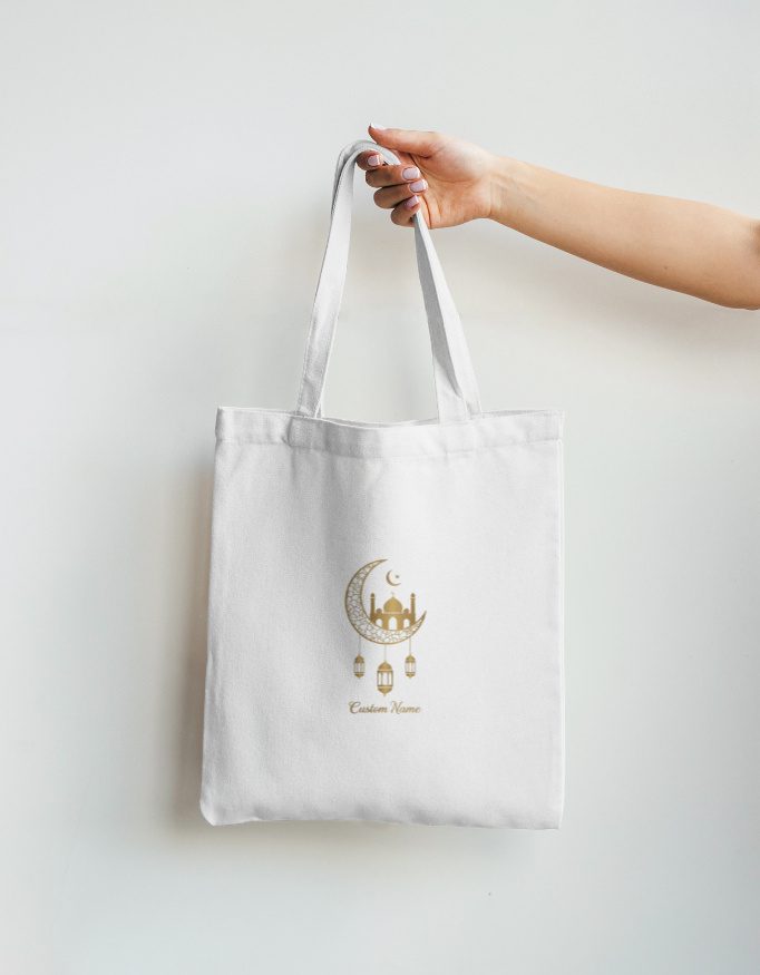 Customized Ramadan & Eid Canvas Tote | Personalized Eco-Friendly Gift Bag