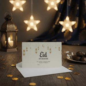 Personalized Eid Mubarak Eidi Card | Custom Card with Envelope
