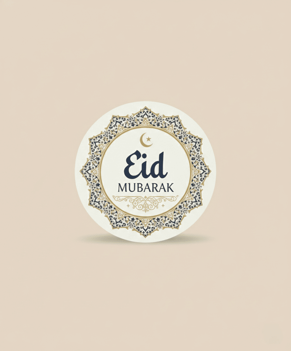 Custom Eid Mubarak Pin Badge 58mm | Personalized Islamic Gift Accessory